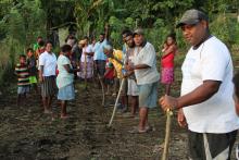 Community members in Ambae