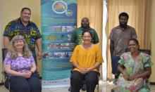 Officials from the Vanuatu Meteorology and Geohazards Department and SPREP Officers
