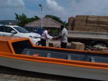 Chinese Ambassador presenting the goods to Prime Minister Salwai in Port Vila